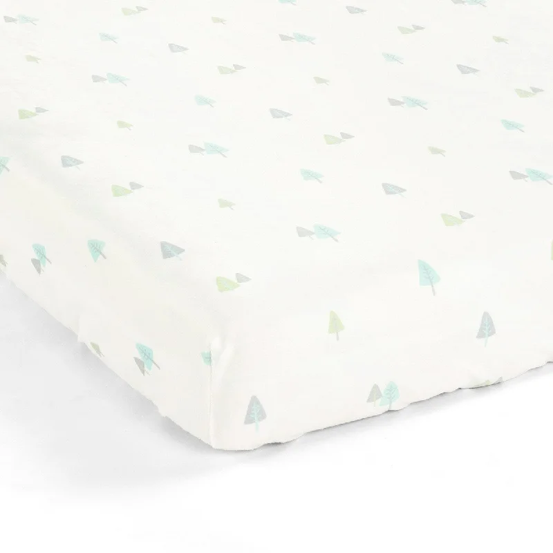 Lush Decor Hygge Sloth Trees Soft & Plush Fitted Crib Sheet - 52"x 28" x 9"