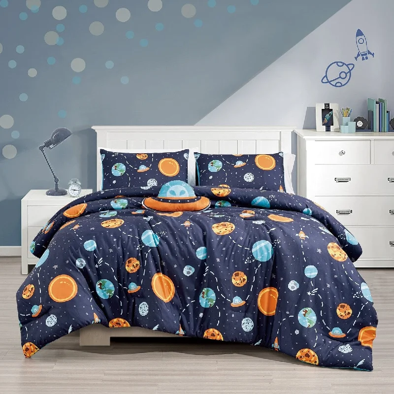 MarCielo Kids Girls Boys Comforter Set Universe Space