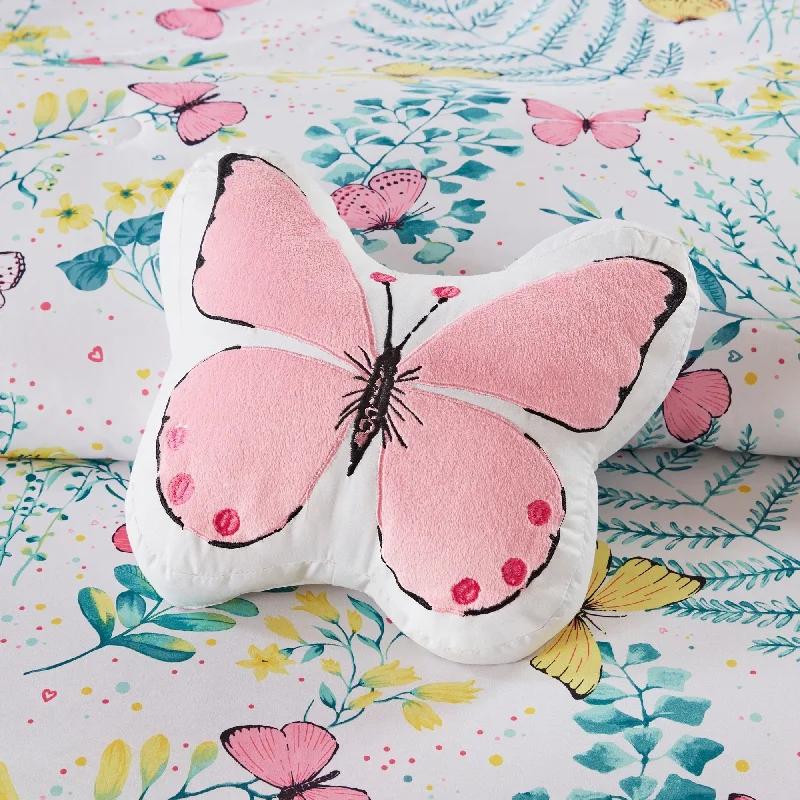 Mi Zone Kids Caroline Pink Printed Butterfly Comforter Set