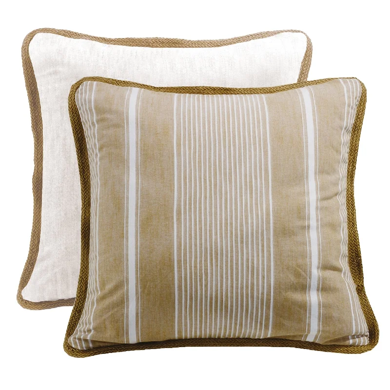 Newport Taupe Stripe Reversible Euro Sham w/ Trim