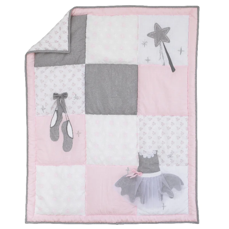 NoJo Ballerina Bows 4 Piece Nursery Crib Bedding Set