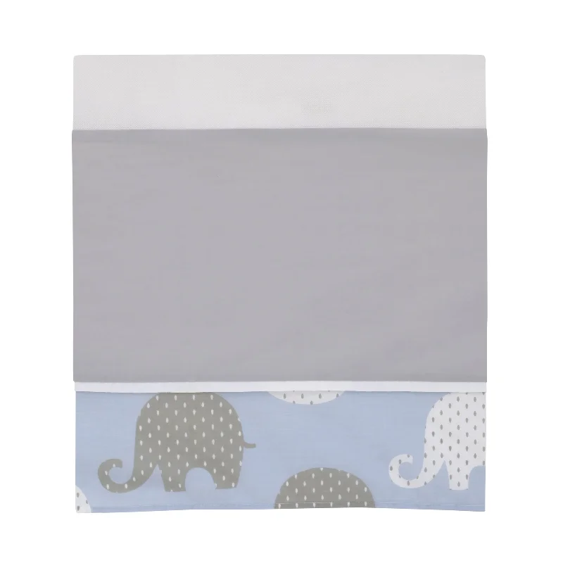 NoJo Dreamer Elephant Blue, Grey 8pc Crib Bedding Set