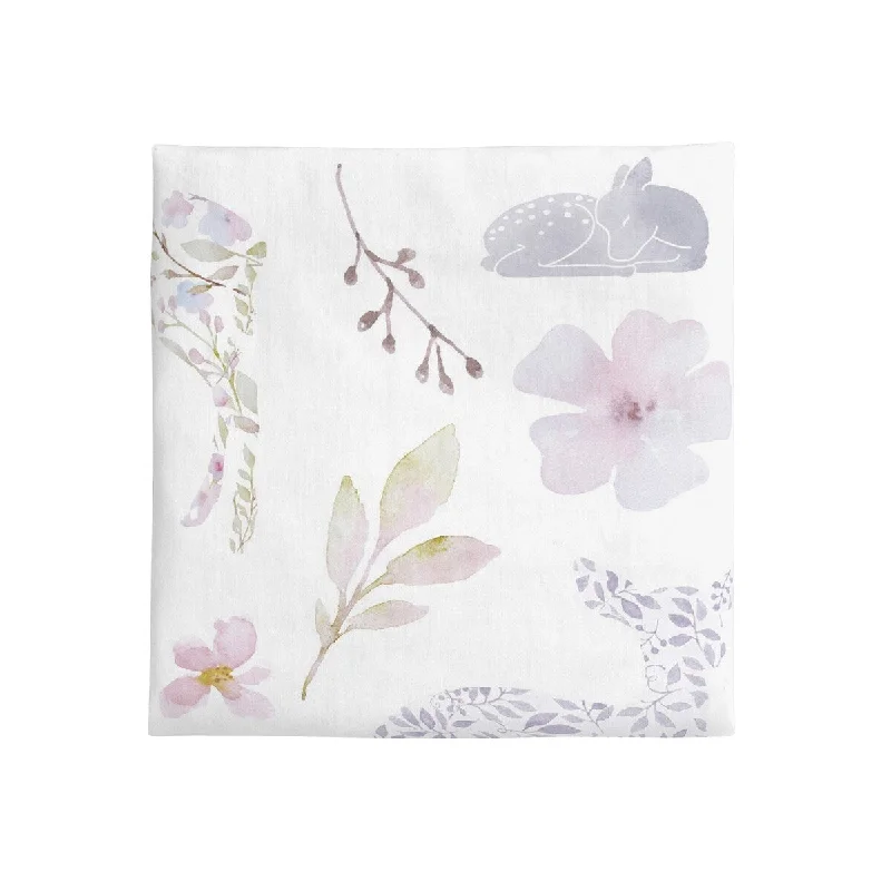 NoJo Floral Deer Mini Fitted Crib Sheet