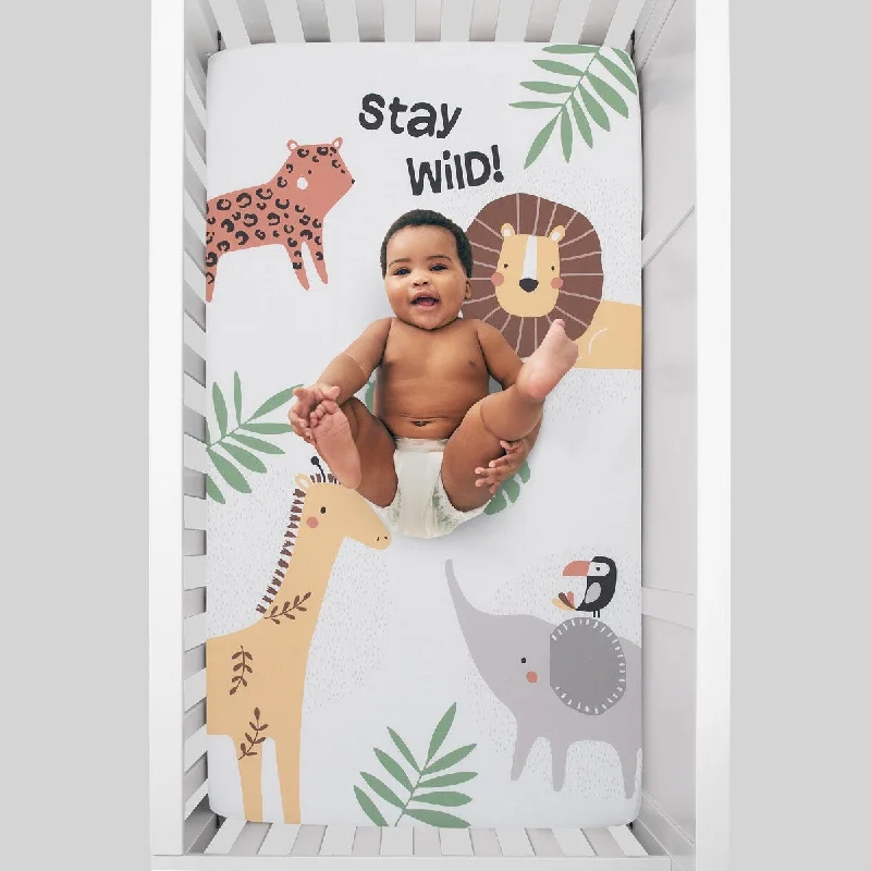 NoJo Jungle Trail Fitted Crib Sheet