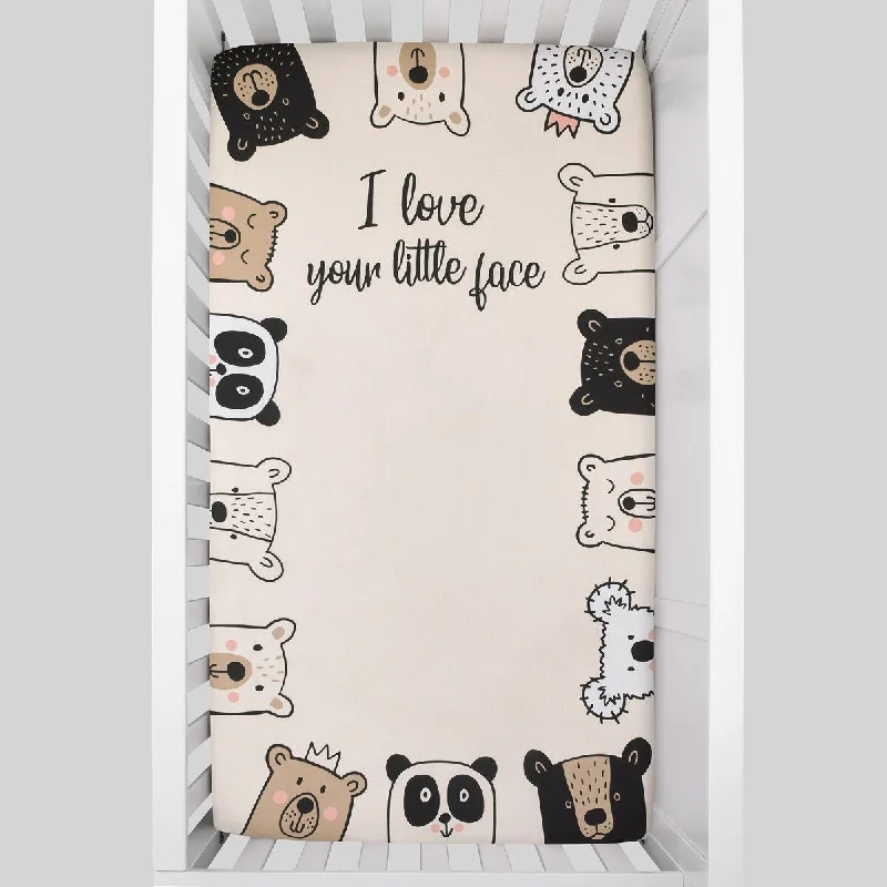 NoJo Little Bears Cotton Photo Op Crib Sheet