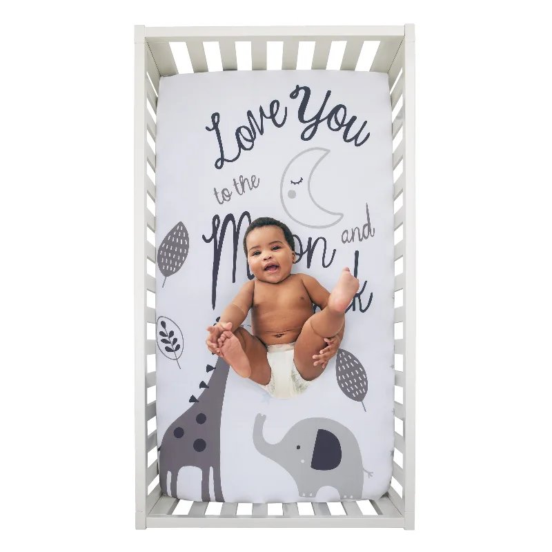 NoJo Love You To The Moon Fitted Crib Sheet