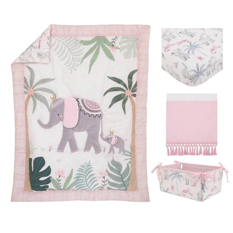 NoJo Tropical Princess 4 Piece Crib Bedding Set