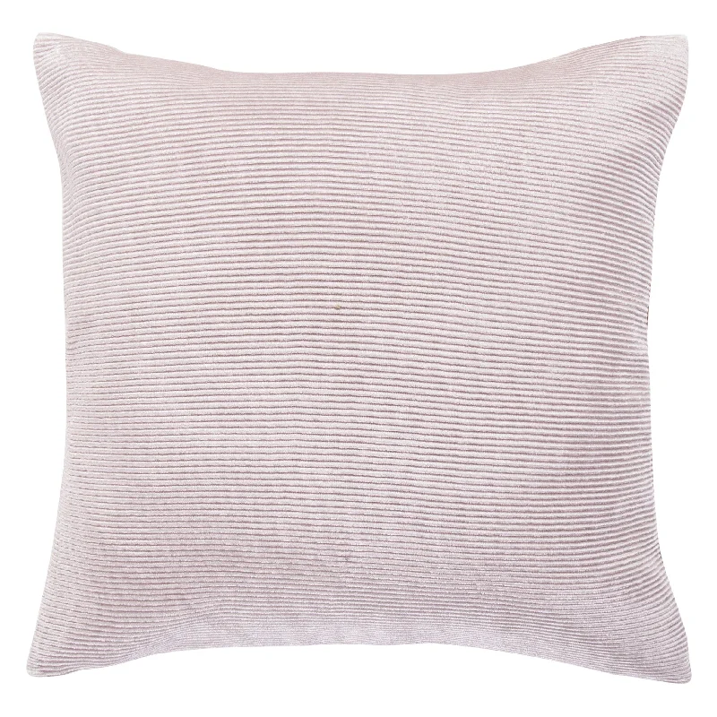 Pale Pink Velvet Euro Sham w/ Channel Stitching