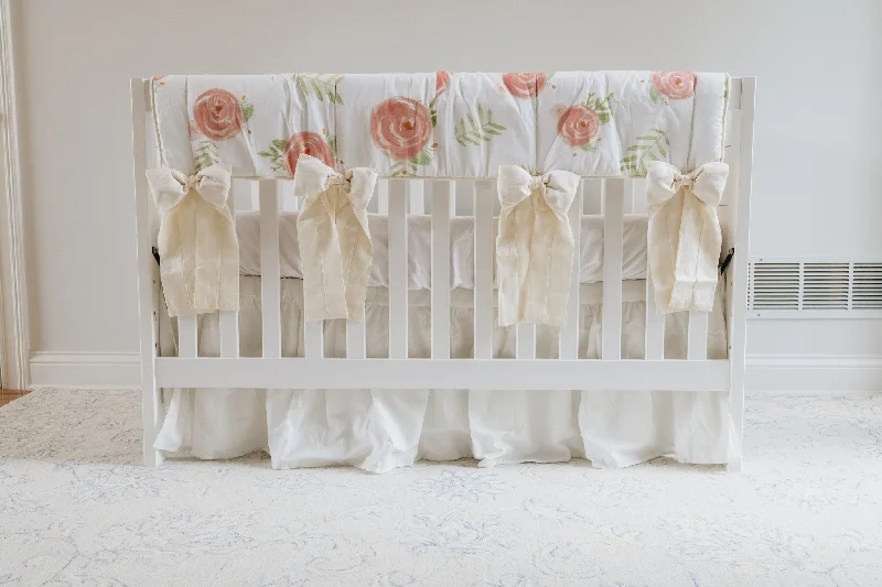 Peony and Ivory Bows Bedding Set