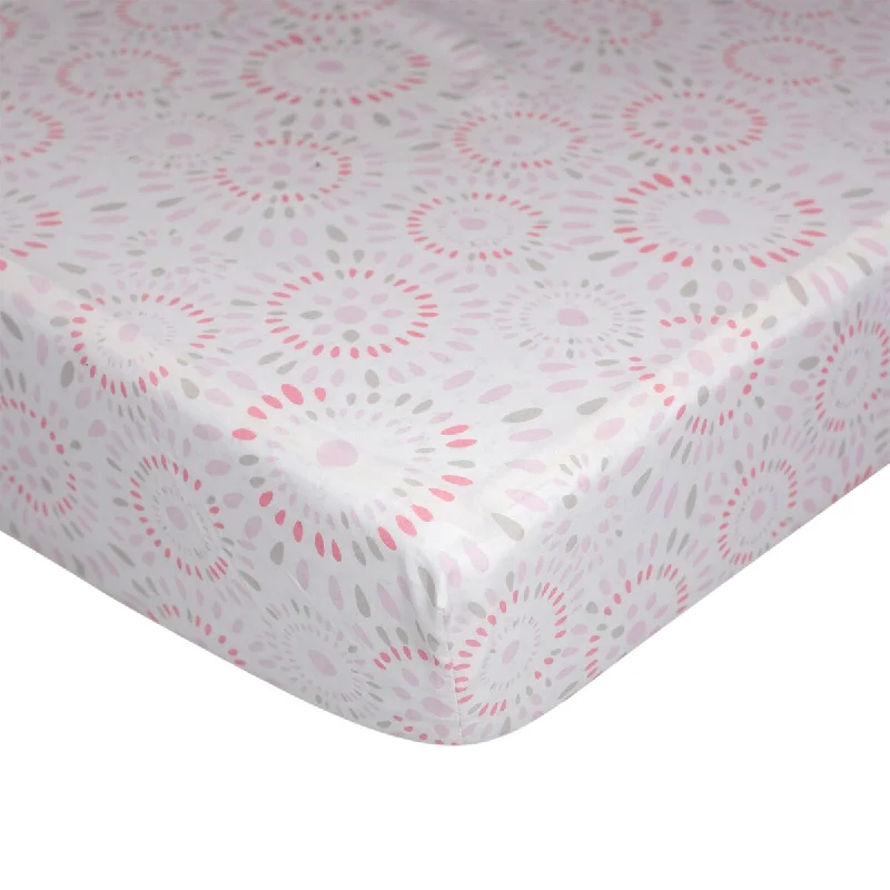 Pink Confetti Fitted Crib Sheet