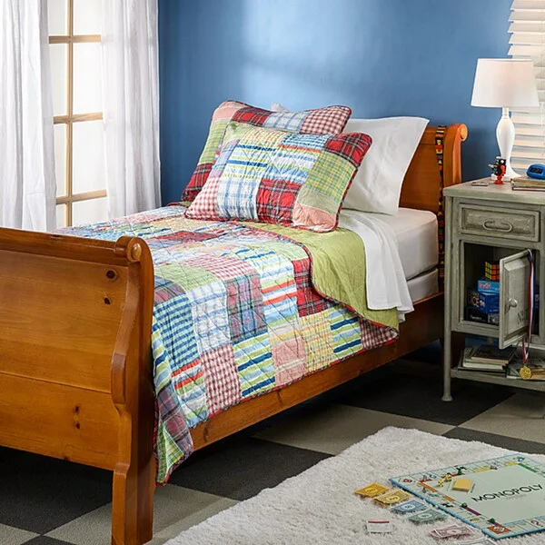 Plaid Patchwork Full/Queen 3-piece Quilt Set