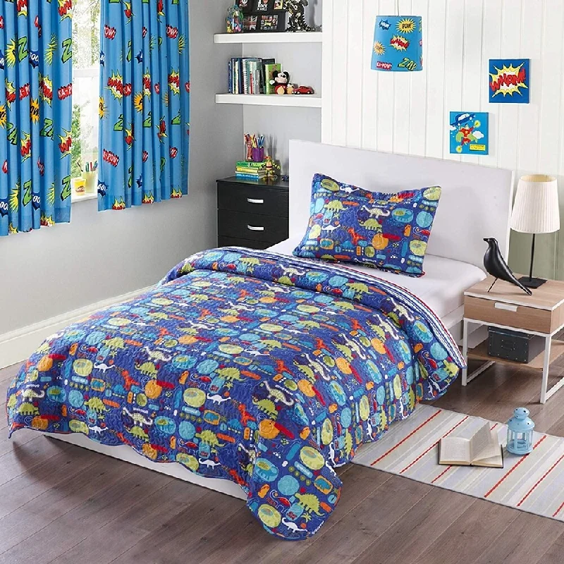 Porch & Den Duvall Dinosaur Kids Quilt Set