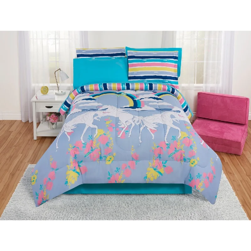 Rainbows Unicorns and Butterflies Full Comforter Set