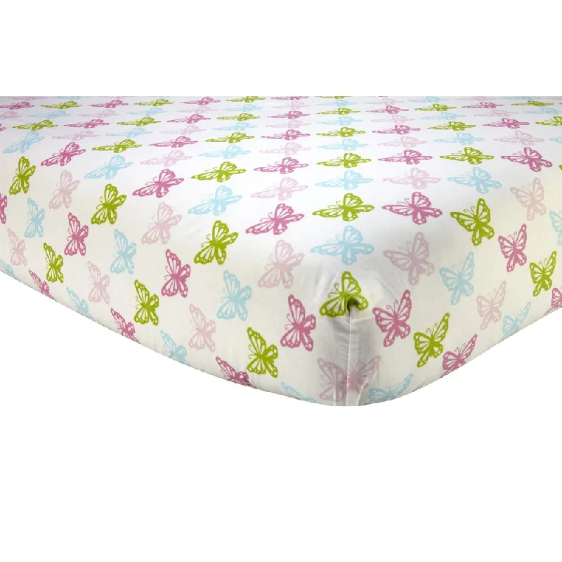 Sadie & Scout- Pink Butterfly Crib Sheet