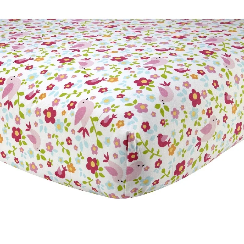 Sadie & Scout- Pink Floral Crib Sheet