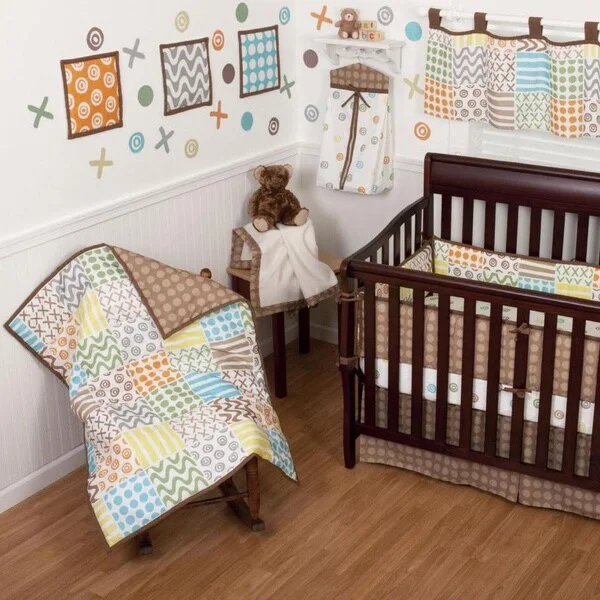 Sumersault 10-piece Doodles Crib Bedding Set