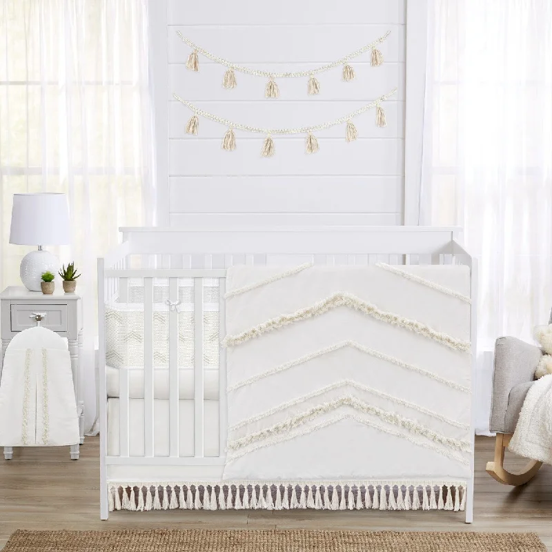 Sweet Jojo Designs 6p Crib Bedding +BreathableBaby Breathable Mesh Liner Ivory Boho Chic Boy Girl Gender Neutral