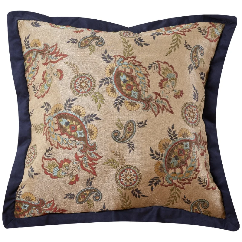 Tammy Jacquard Euro Sham, Navy Flange