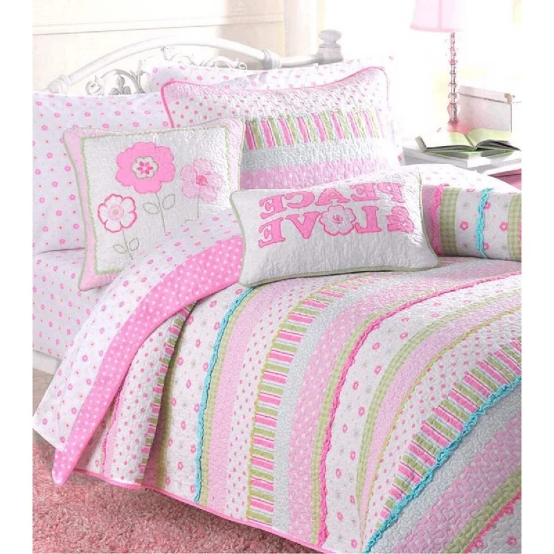 Taylor & Olive Sunfish Pink Pastel Cotton Quilt Bedding Set