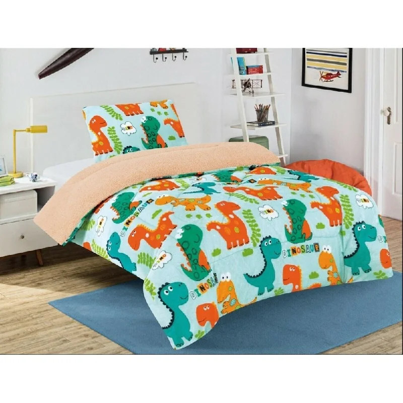 Taylor & Olive Twin-size Plush Dinosaur Bedding Set