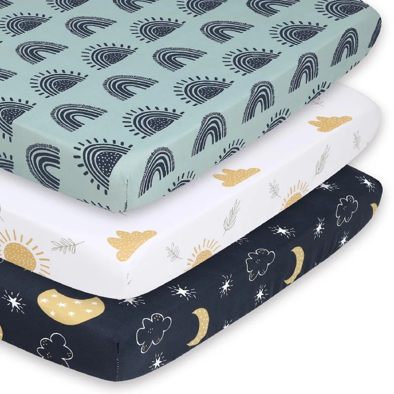 The Peanutshell Day and Night Mini Crib, Playard Sheet 3 Pack Set