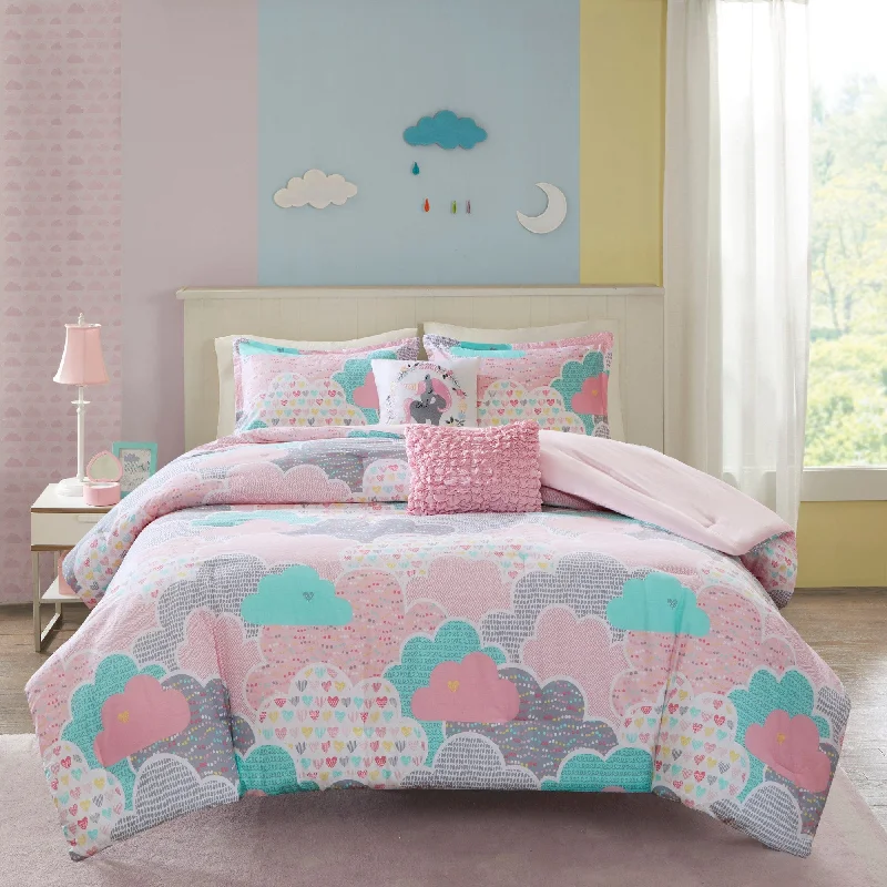 Urban Habitat Kids Bliss Pink Cotton Printed 5-piece Comforter Set