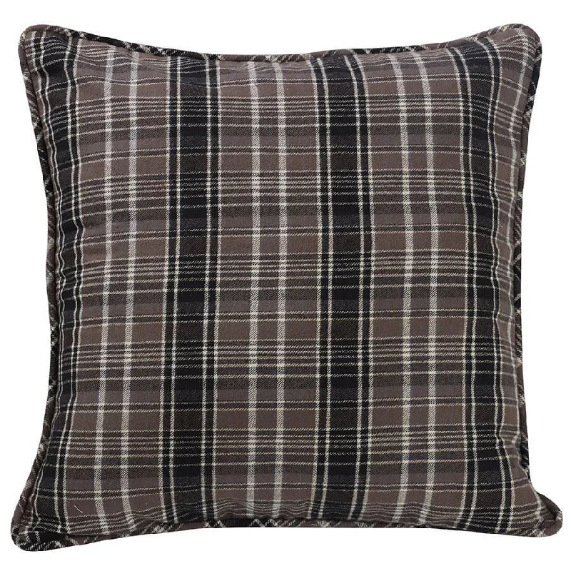 Whistler Black, Gray & Cream Plaid Euro Sham