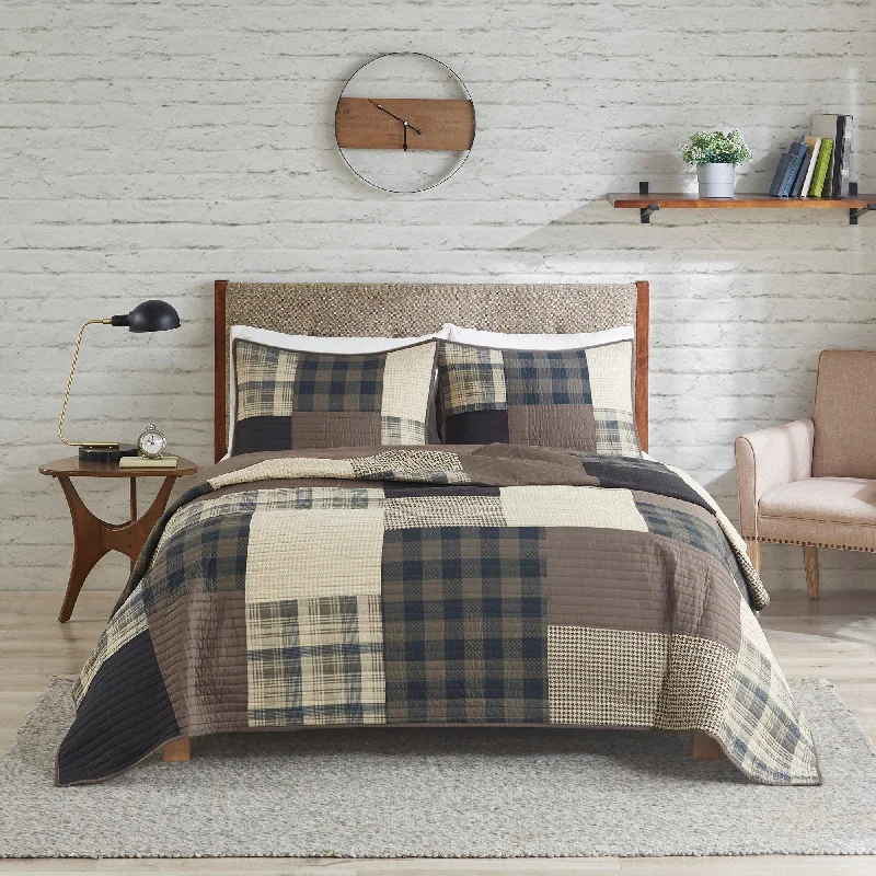 Woolrich Winter Hills Tan Oversized Cotton Quilt Set